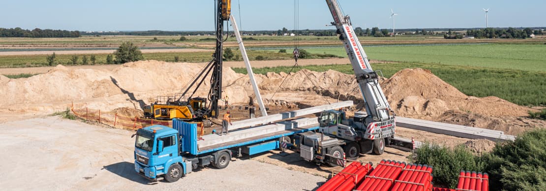 Transport prefabrykowanych pali żelbetowych