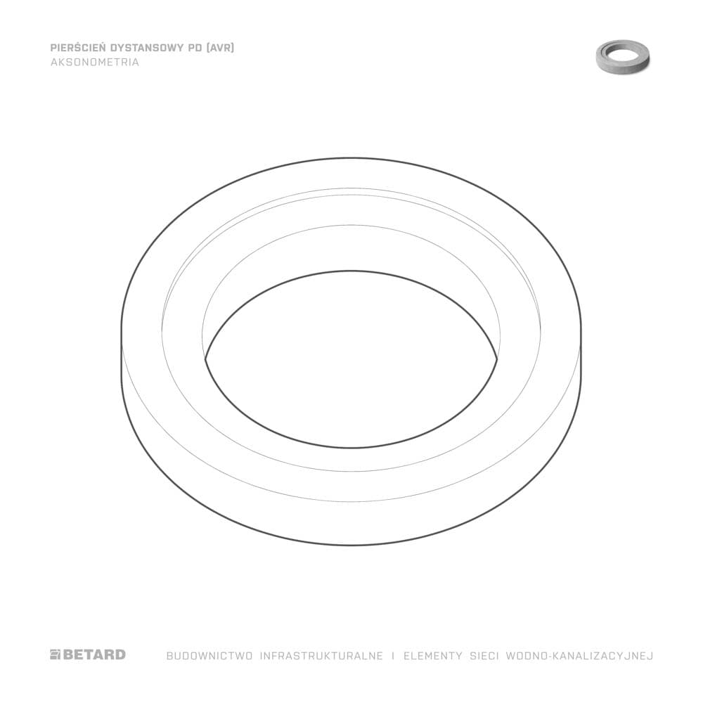 Pierścień dystansowy PD (AVR) - aksonometria