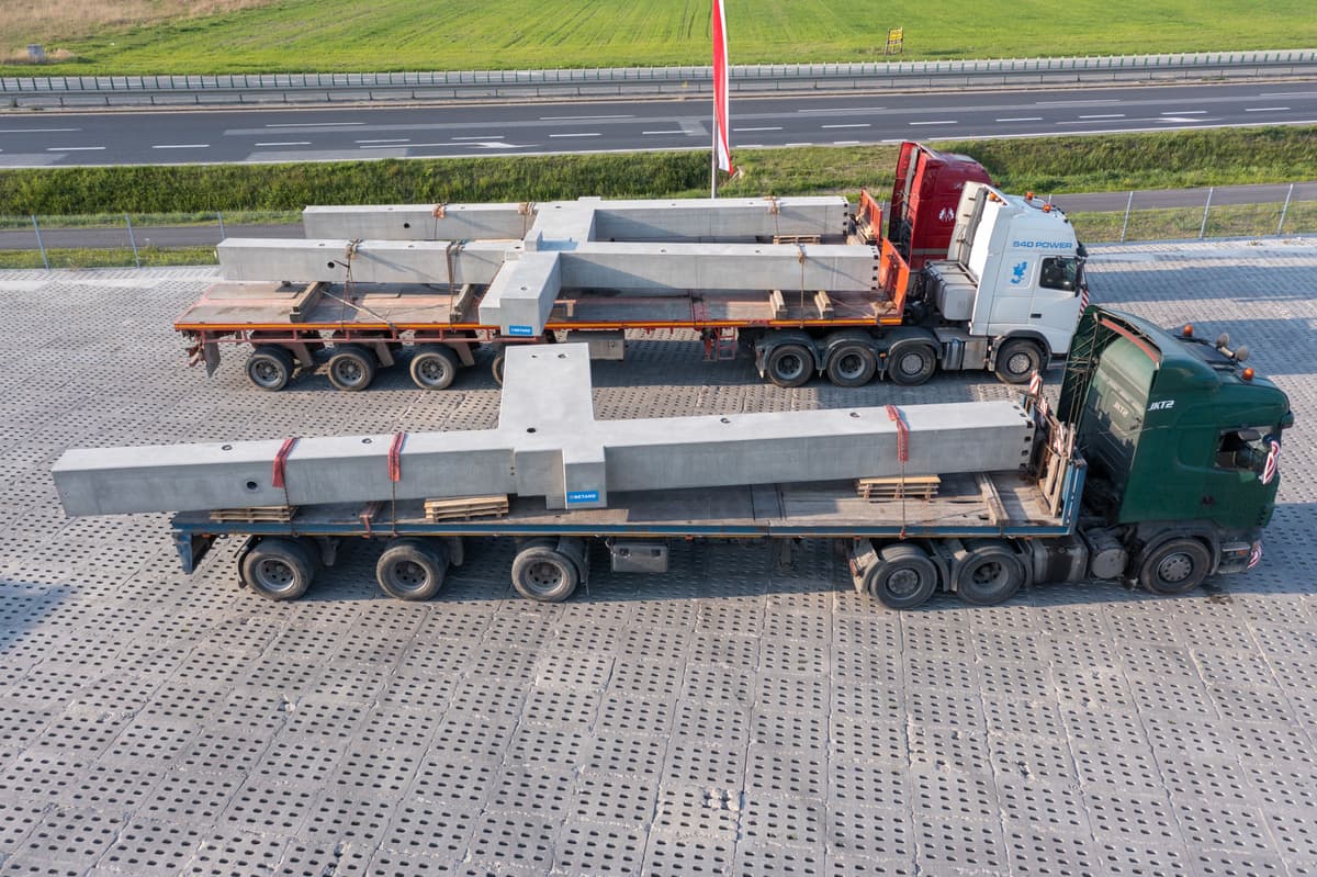 Transport prefabrykatów na rozbudowę zakładu produkcyjnego LG Energy Solution Wrocław