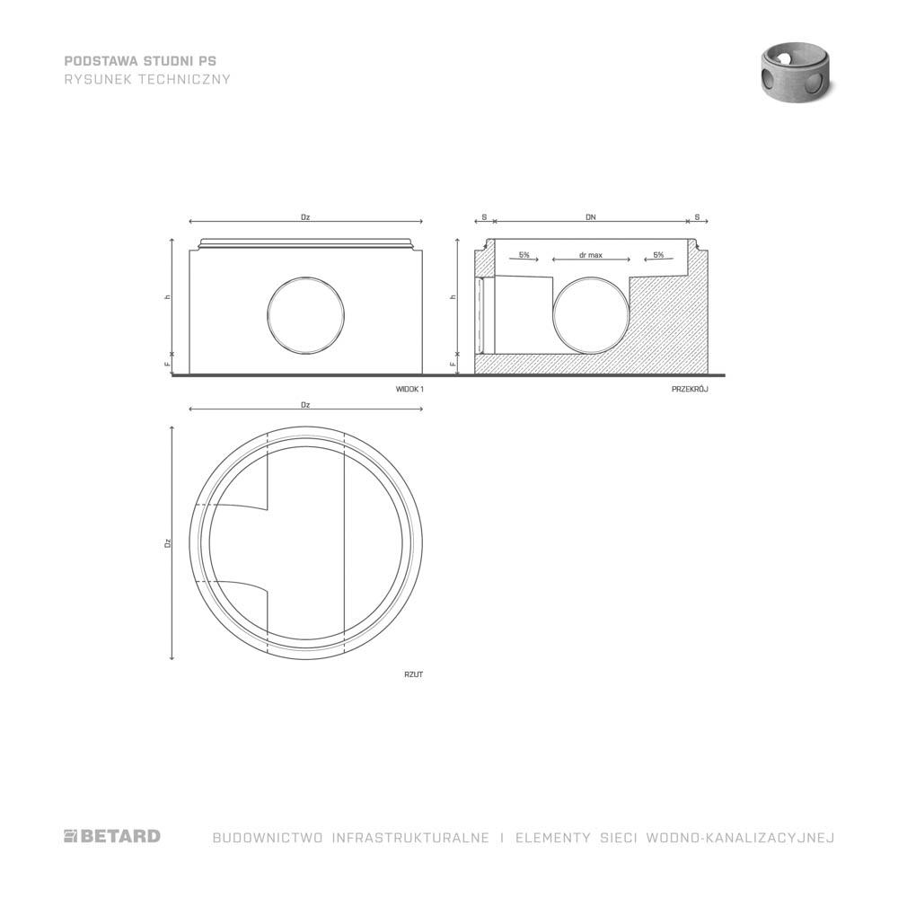 Podstawa studni PS - rzut