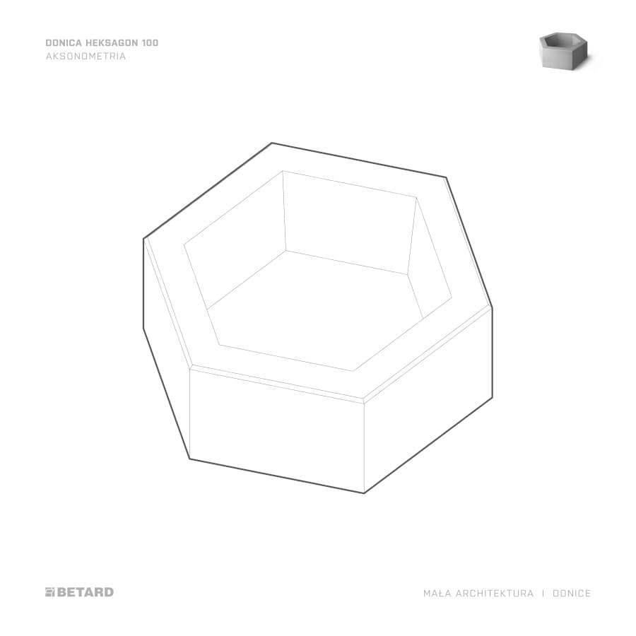 Betonowa Donica Heksagon 100 rysunek produktu