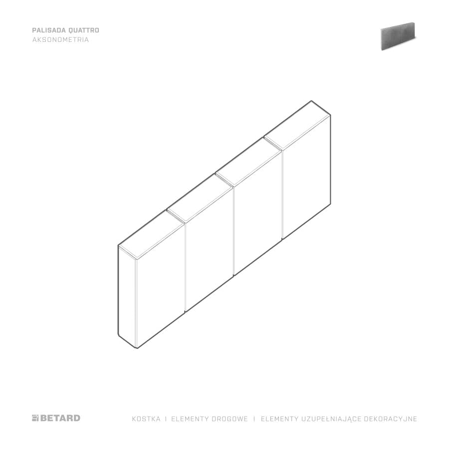 Rysunek betonowej palisady Quattro
