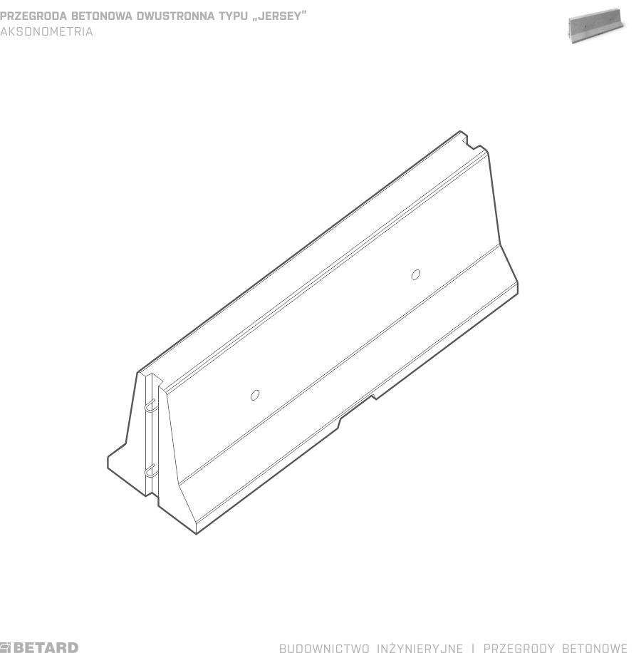 Przegroda betonowa typu "Jersey - dwustronna - akso