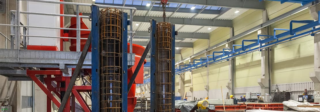 Proces produkcyjny słupów żelbetowych