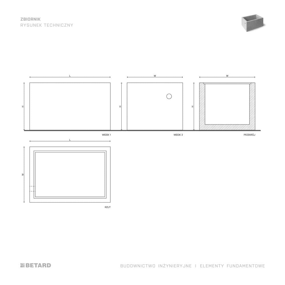 Zbiornik żelbetowy - rzut