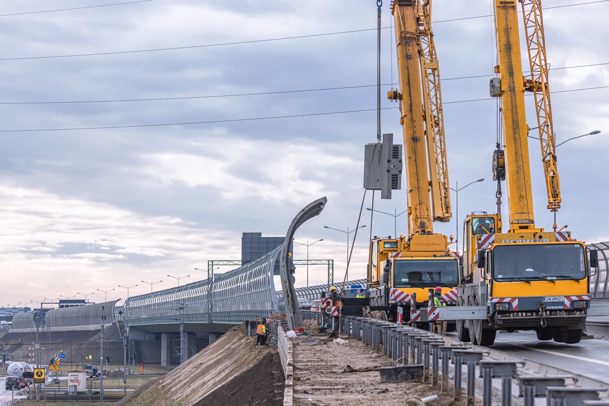 Ekrany akustyczne na autostradowej obwodnicy Wrocławia