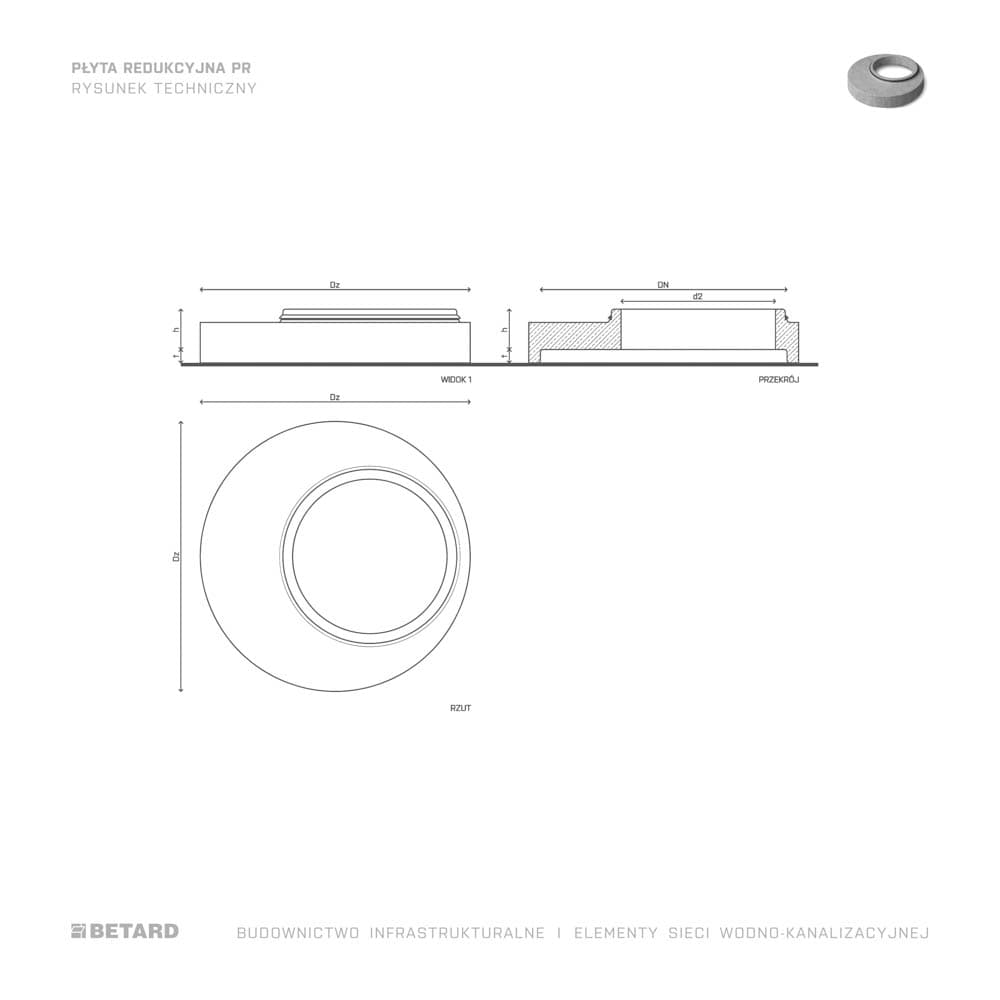 Płyta redukcyjna PR - aksonometria