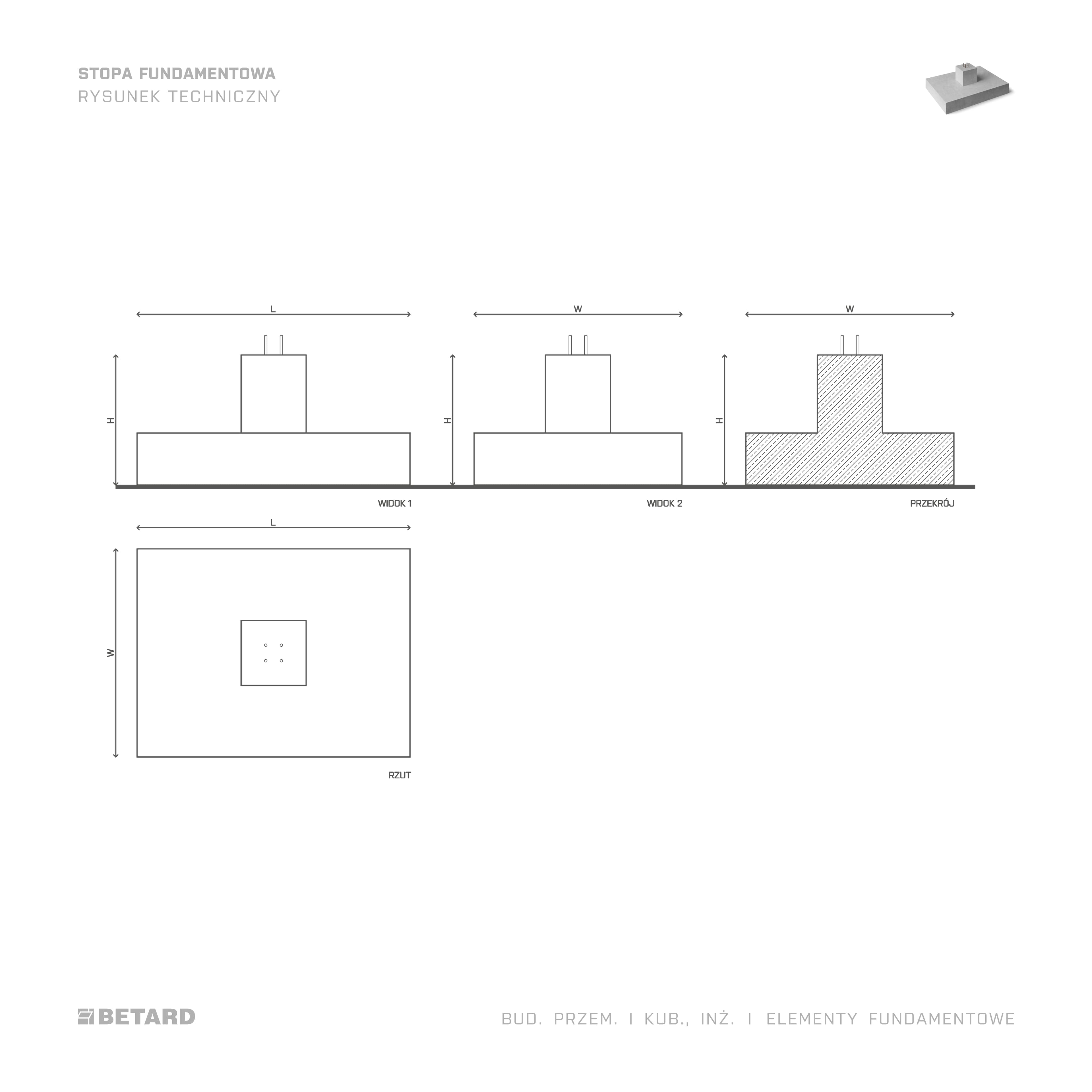 Stopa fundamentowa - rzut