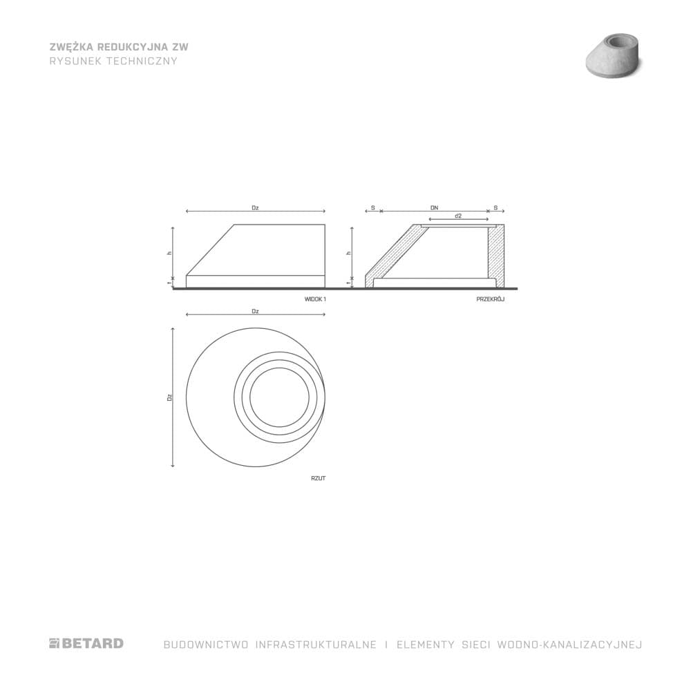 Zwężka redukcyjna ZW - rzut