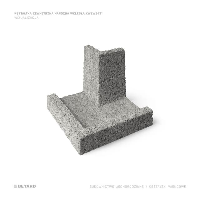 Kształtka zewnętrzna narożna wklęsła wizualizacja