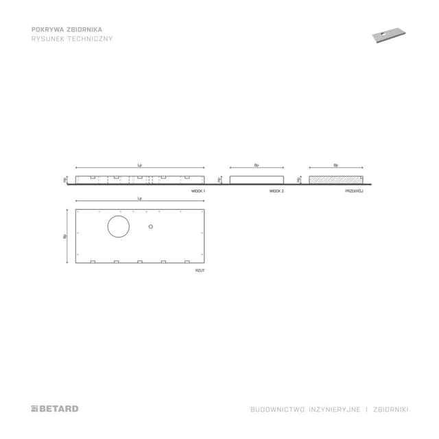 Zbiorniki modułowe - pokrywa - rzut