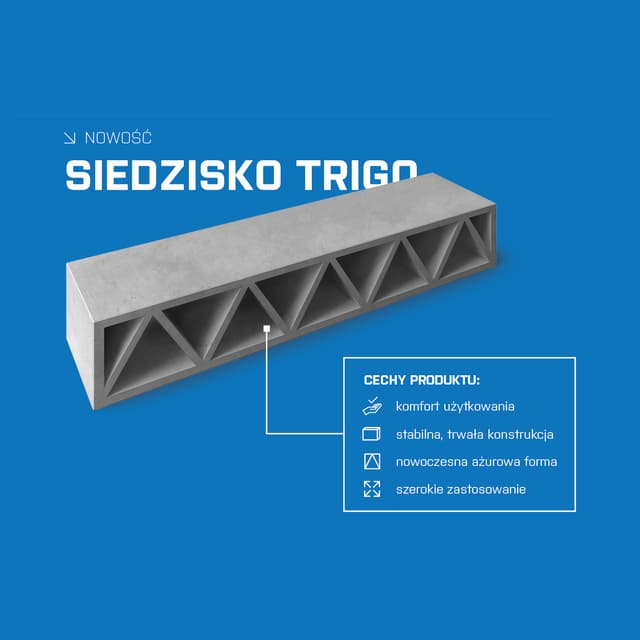 Wizualizacja betonowego Siedziska Trigo