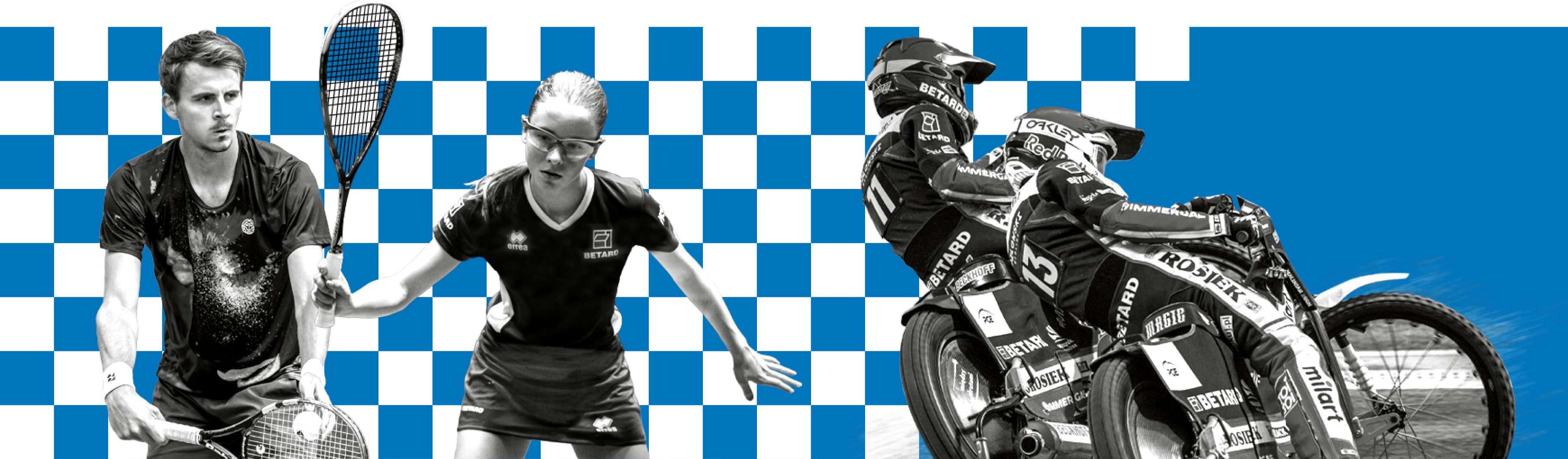 Żużlowiec na torze ścigający się.