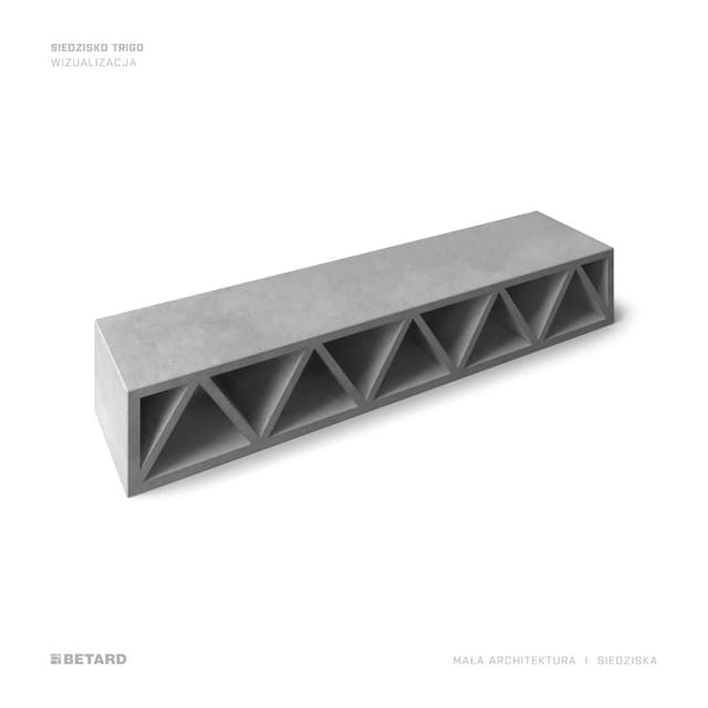 Wizualizacja betonowej ławki Siedzisko Trigo