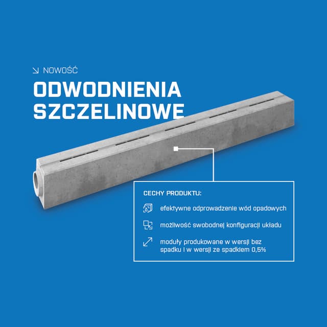 Odwodnienia szczelinowe liniowe - nowy produkt