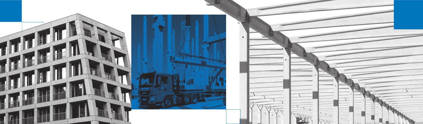 Pracownicy podczas montażu betonowej elewacji budynku.