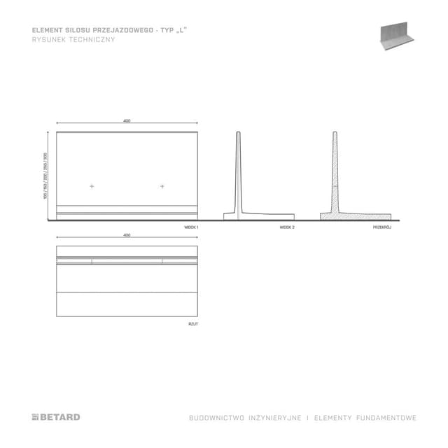 Elementy silosu przejazdowego rzut
