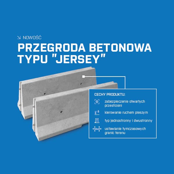 Przegroda betonowa typu Jersey
