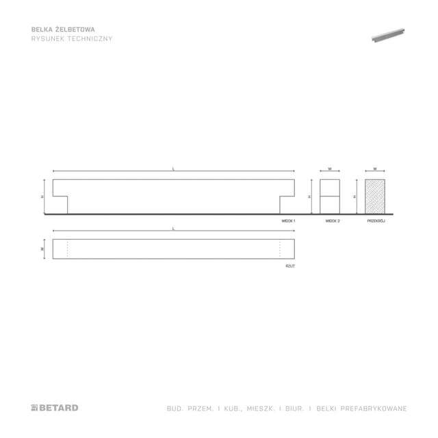 Belka żelbetowa - rzut
