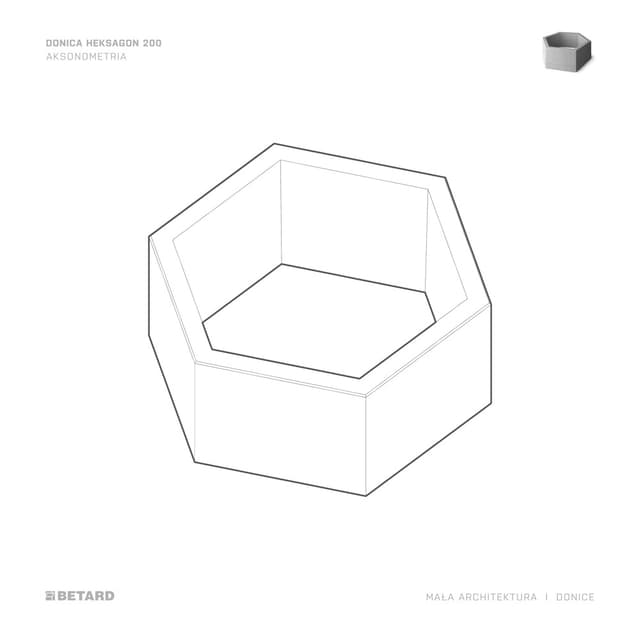 Betonowa Donica Heksagon 200 rysunek produktu