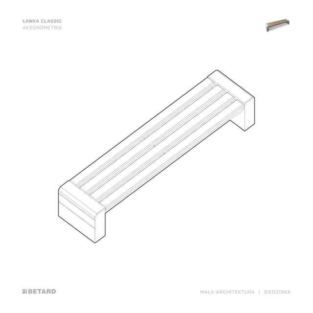 Betonowa Ławka Classic rysunek produktu