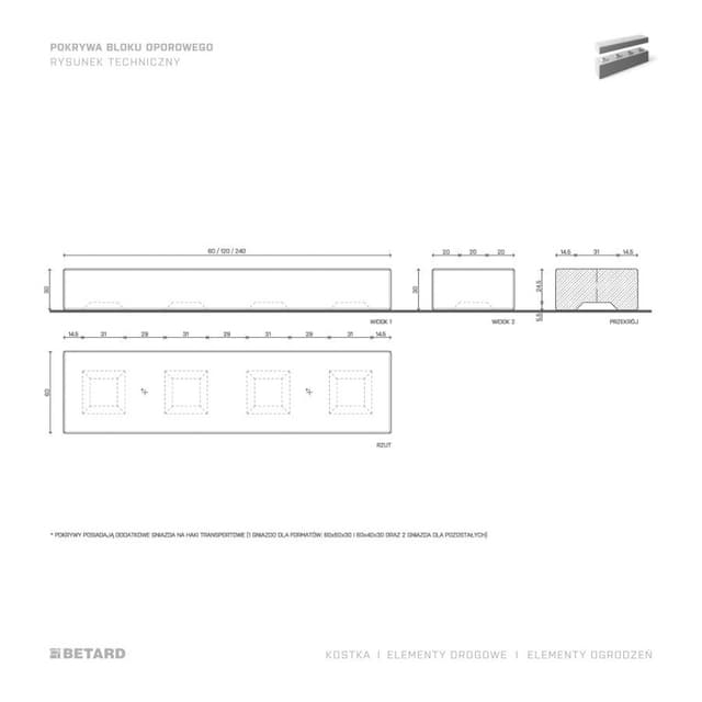 Pokrywa bloku oporowego rzut produktu